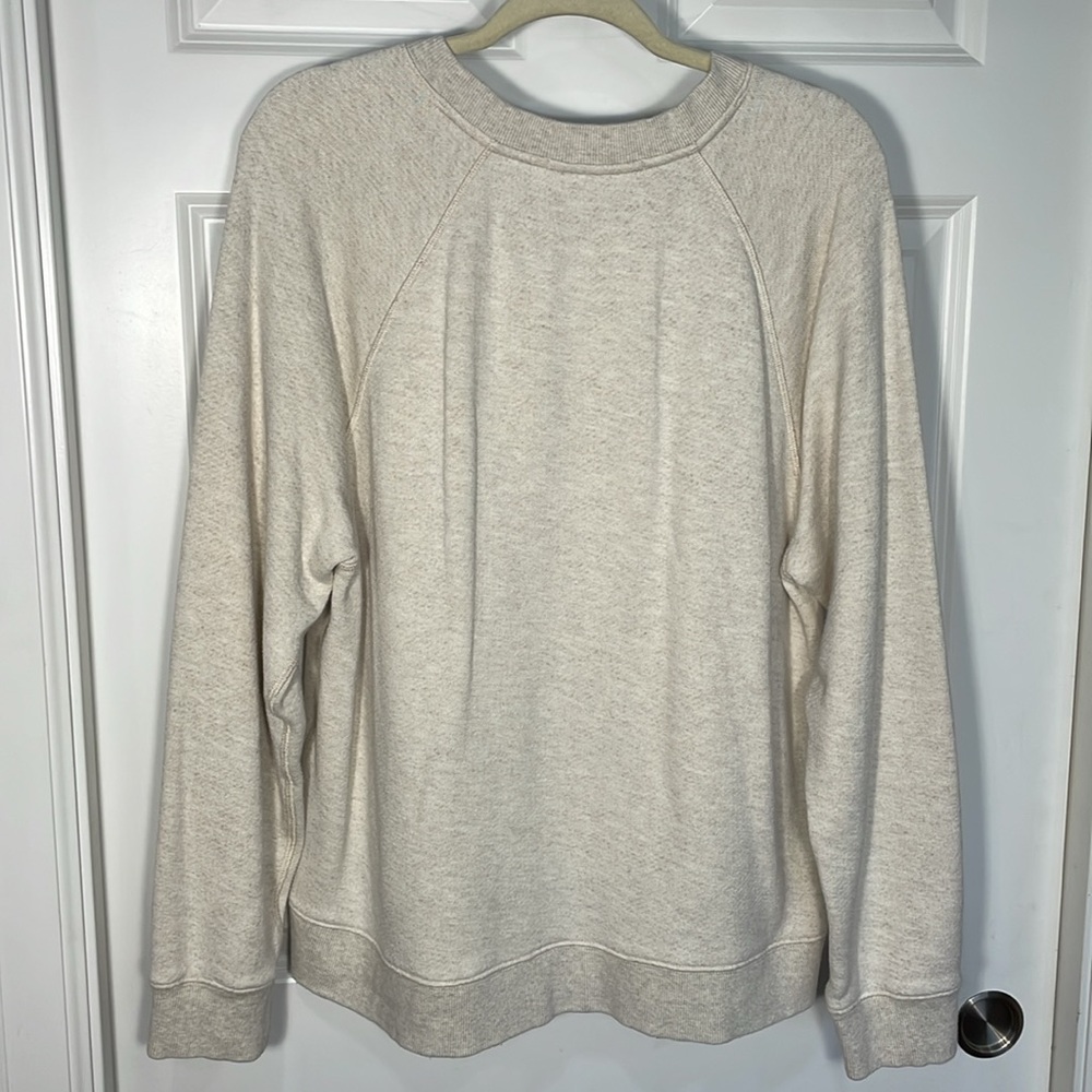 JENNI KAYNE Saturday Sweatshirt Sz XL Oatmeal French Terry Crewneck Long Sleeve - Picture 7 of 14